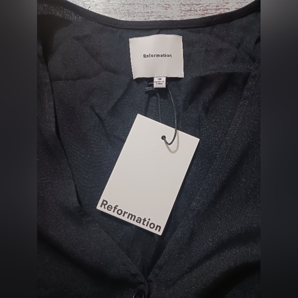 NWT Reformation France Black Jumpsuit Size 10 - Picture 8 of 10